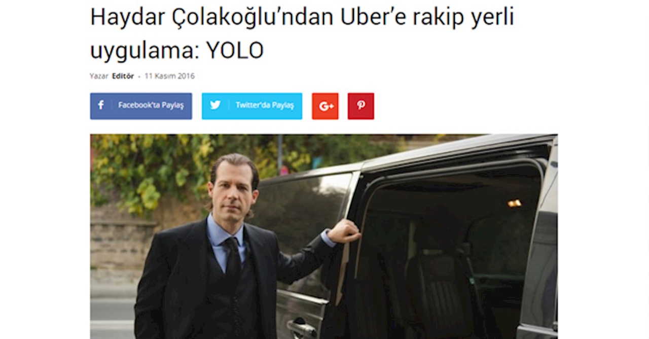 Haydar Çolakoğlu’ndan Uber’e rakip yerli uygulama: YOLO